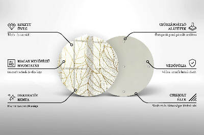 Dessous de bougie rond Motif de feuille d'art en ligne
