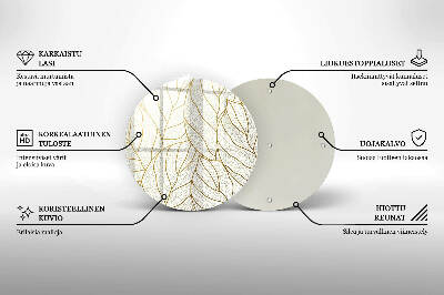 Dessous de bougie rond Motif de feuille d'art en ligne