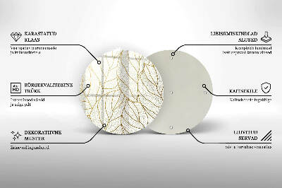 Dessous de bougie rond Motif de feuille d'art en ligne