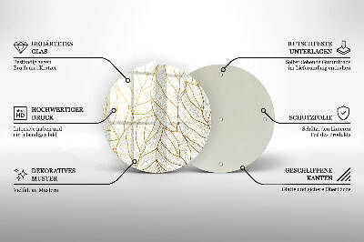 Dessous de bougie rond Motif de feuille d'art en ligne