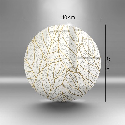 Dessous de bougie rond Motif de feuille d'art en ligne