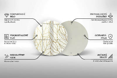 Dessous de bougie rond Motif de feuille d'art en ligne