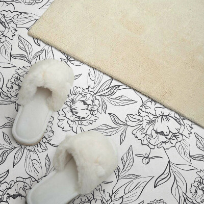 Panneau mural Composition florale avec des feuilles vertes