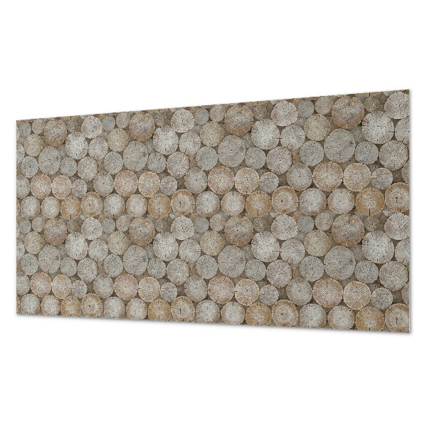 Panneau mural Motif de pot rond en bois