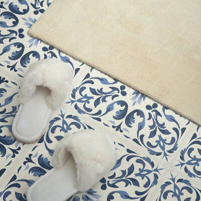 Panneau décoratif mural Un motif floral dans une composition carrelée