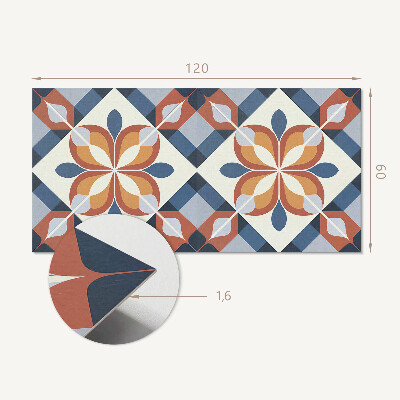 Panneau mural Motif floral dans un style géométrique