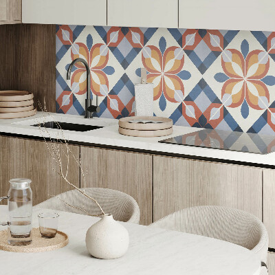 Panneau mural Motif floral dans un style géométrique