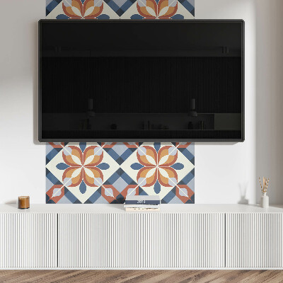 Panneau mural Motif floral dans un style géométrique