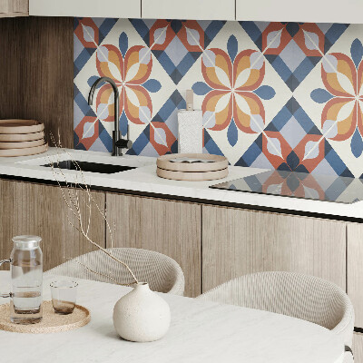 Panneau mural Motif floral dans un style géométrique