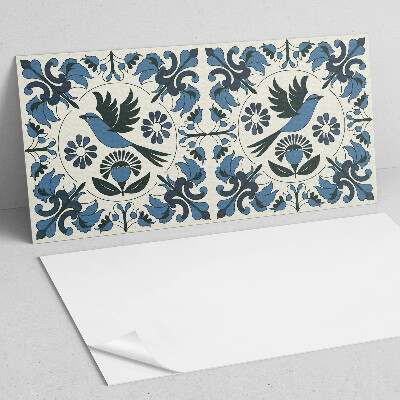 Rev?tement mural Motif d'oiseau parmi des fleurs colorées