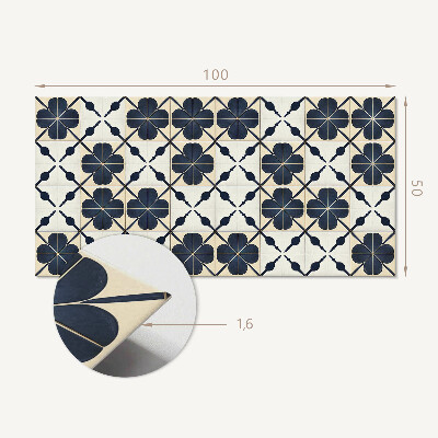 Panneau mural Motif floral sur fond uni