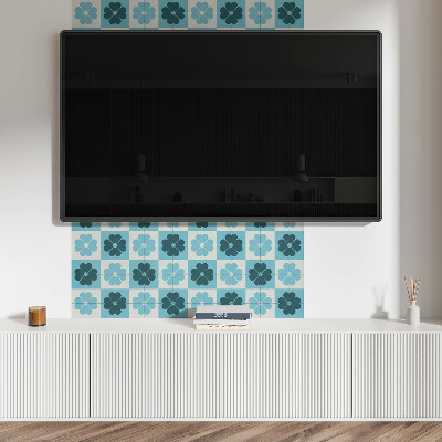 Rev?tement mural Motif floral ? carreaux