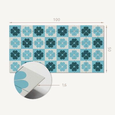 Rev?tement mural Motif floral ? carreaux