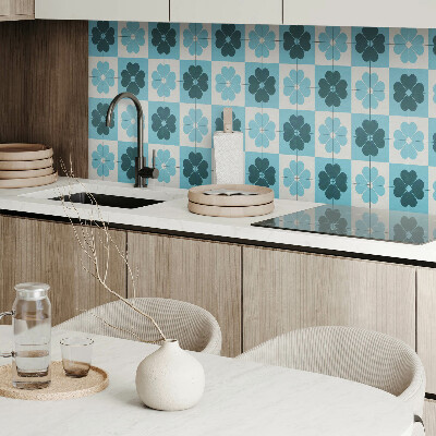 Rev?tement mural Motif floral ? carreaux