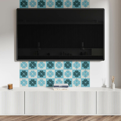 Rev?tement mural Motif floral ? carreaux