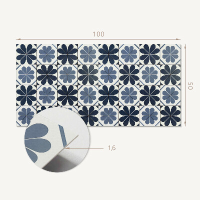 Panneau décoratif mural Motif floral sur carrelage