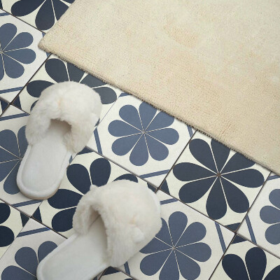 Panneau décoratif mural Motif floral sur carrelage