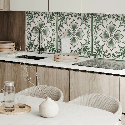 Panneau mural Motif de feuilles et de coeurs