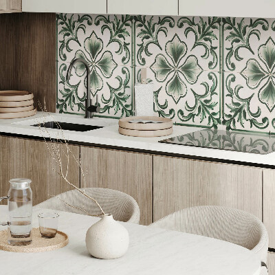 Panneau mural Motif de feuilles et de coeurs