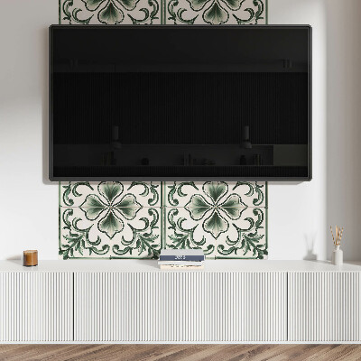 Panneau mural Motif de feuilles et de coeurs