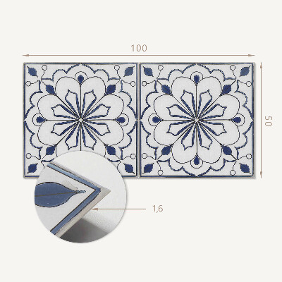 Panneau décoratif mural Motif floral de style céramique