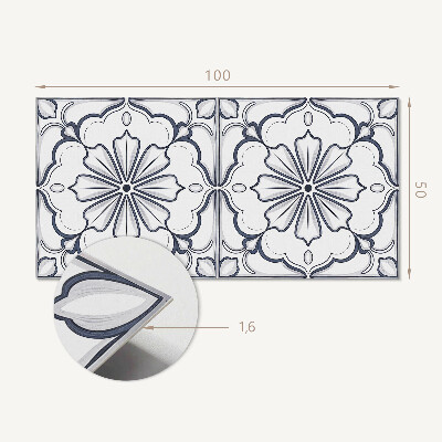 Panneau mural Motif floral sur le carrelage