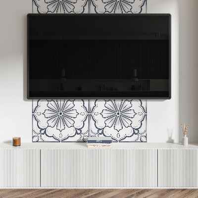 Panneau mural Motif floral sur le carrelage