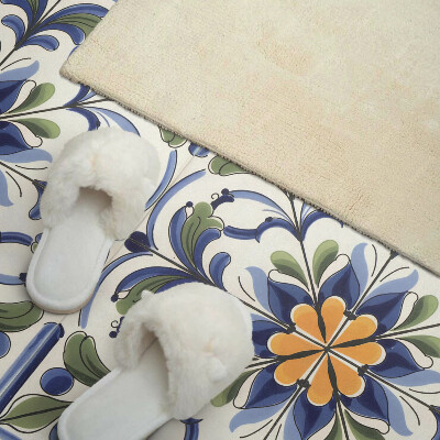 Panneau décoratif mural Motif floral dans un style céramique