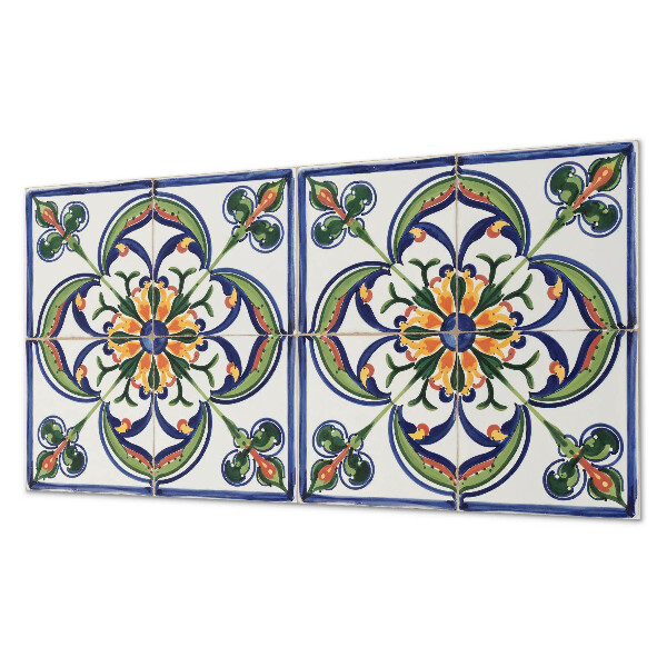 Panneau décoratif mural Motif floral sur le carrelage