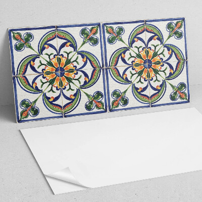 Panneau décoratif mural Motif floral sur le carrelage