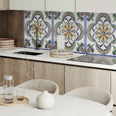 Panneau décoratif mural Motif floral sur le carrelage