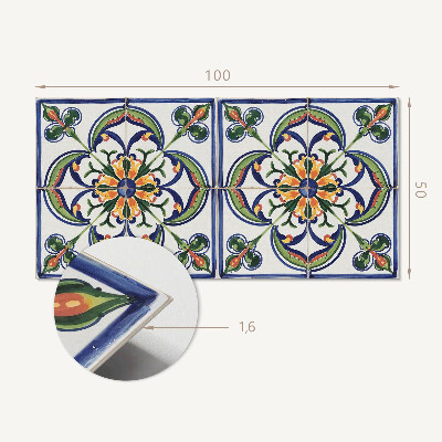 Panneau décoratif mural Motif floral sur le carrelage