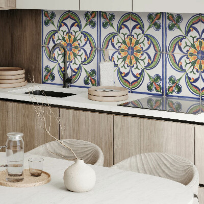 Panneau décoratif mural Motif floral sur le carrelage