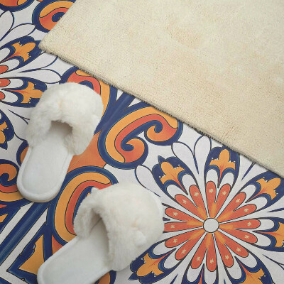 Panneau mural Motif floral sur fond coloré