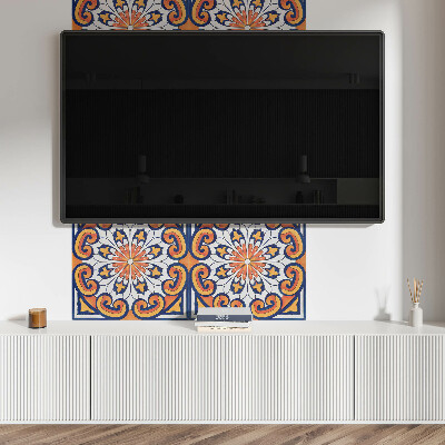 Panneau mural Motif floral sur fond coloré