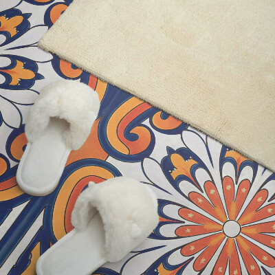 Panneau mural Motif floral sur fond coloré