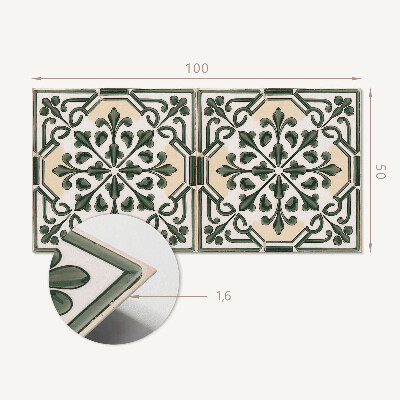 Panneau décoratif mural Motif végétal sur le carrelage