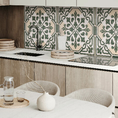 Panneau décoratif mural Motif végétal sur le carrelage