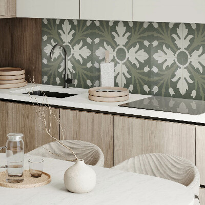 Panneau mural Motif végétal sur les carreaux