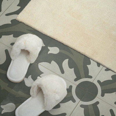 Panneau mural Motif végétal sur les carreaux