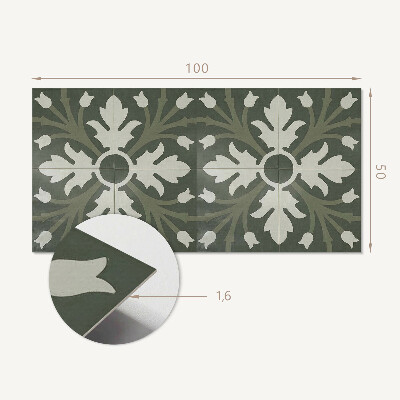 Panneau mural Motif végétal sur les carreaux