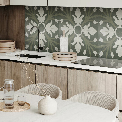 Panneau mural Motif végétal sur les carreaux