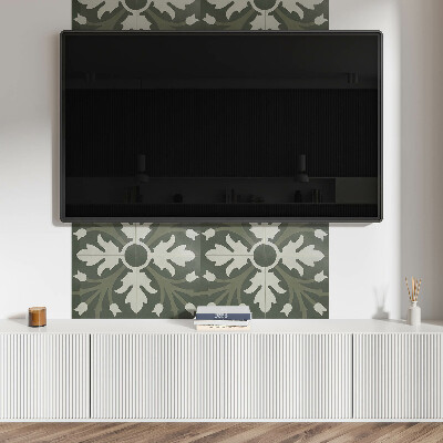 Panneau mural Motif végétal sur les carreaux