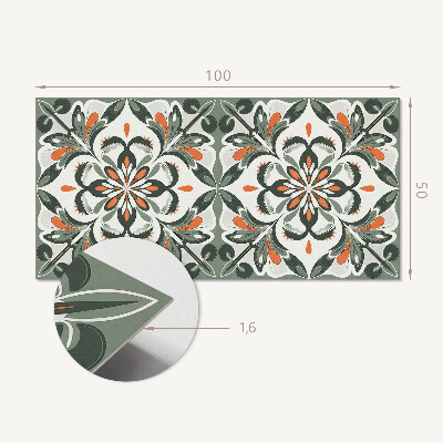 Panneau décoratif mural Motif floral avec des feuilles vertes