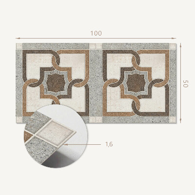 Panneau mural Motif carrelé de style géométrique