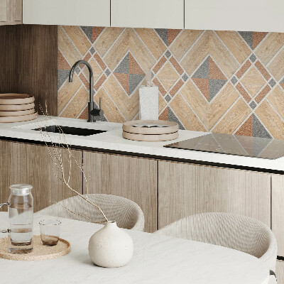 Rev?tement mural Motif géométrique avec du bois naturel
