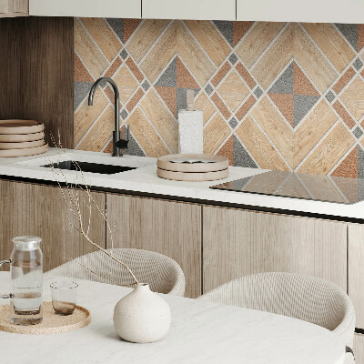 Rev?tement mural Motif géométrique avec du bois naturel
