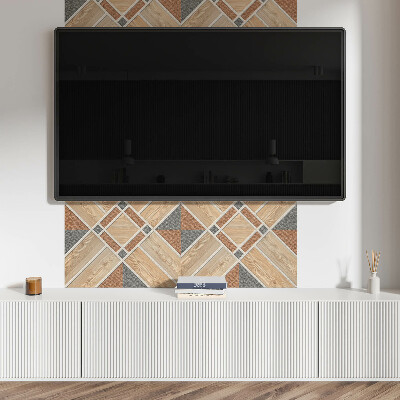 Rev?tement mural Motif géométrique avec du bois naturel