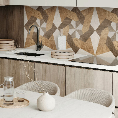 Panneau mural Mosa?que polygonale en bois