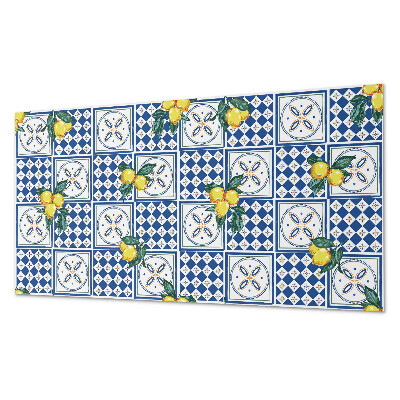Panneau décoratif mural Motif citron sur carrelage